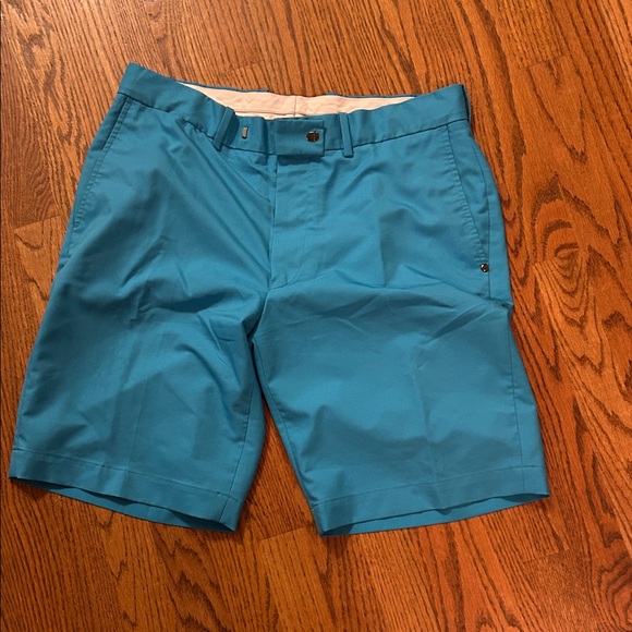 RLX Ralph Lauren Turquoise Flat Front Shorts - Picture 1 of 4